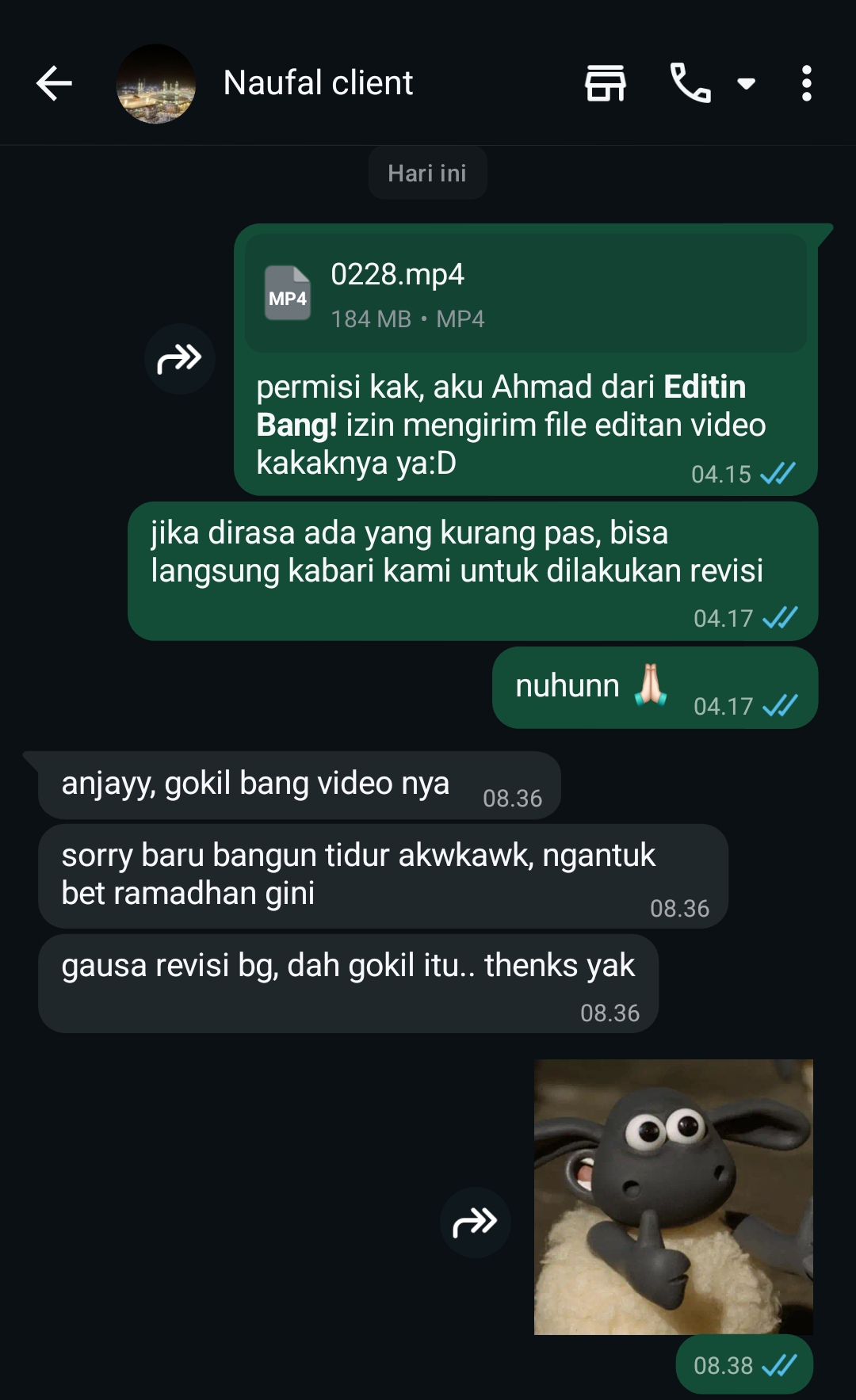 Testimoni WA 1